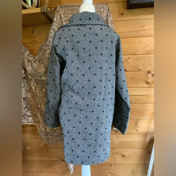 Vintage Wool Unique Polka Women's Dress Jacket Sweater Tunic Retro Cabin Cottage - Picture 6 of 7